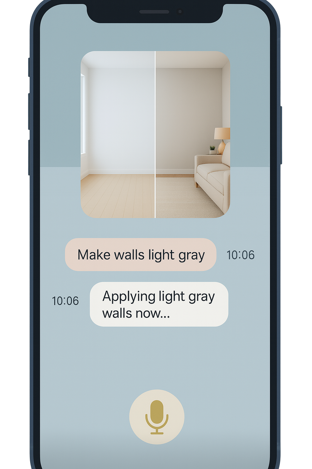 Voice/Text Interface - Simple commands to transform rooms